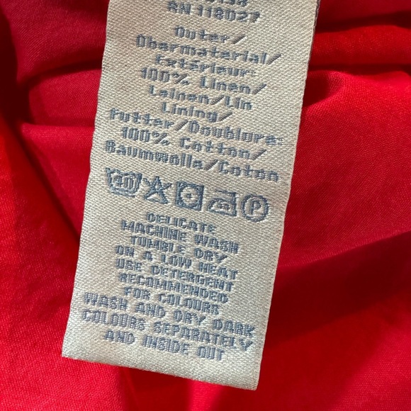 Boden Poppy Red Carousel Linen Dress Size 8P - Picture 8 of 9